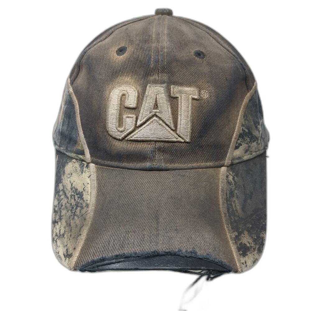 Caterpillar Brown Camo Baseball Cap One Size Embroidered Logo Strapback hat